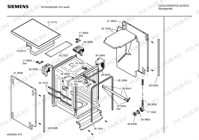 Взрыв-схема посудомоечной машины Siemens SF24A260 Star Collection - Схема узла 03