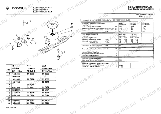 Взрыв-схема холодильника Bosch KGE3432II - Схема узла 03