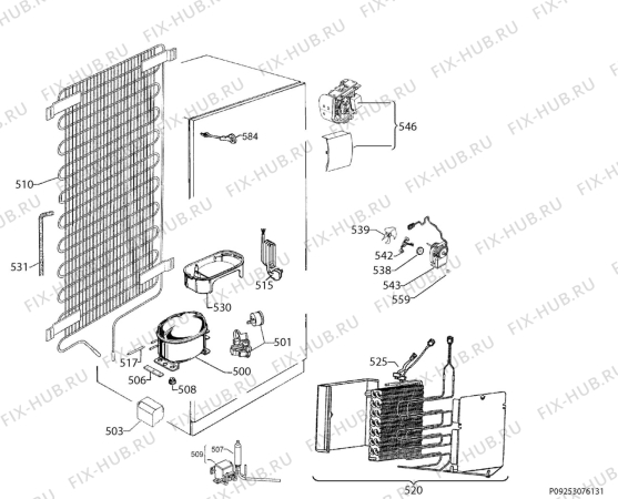 Взрыв-схема холодильника Aeg SCS8181VTS - Схема узла Cooling system 017