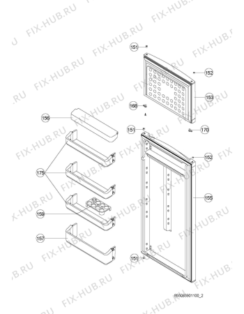 Схема №3 KDA 2460 A+ IO с изображением Дверка для холодильника Whirlpool 482000091378