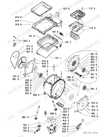 Схема №2 WAT 9555 с изображением Обшивка для стиралки Whirlpool 481245219948