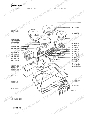 Взрыв-схема плиты (духовки) Neff 195305160 1394.11LCS - Схема узла 02