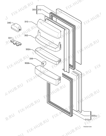 Взрыв-схема холодильника Privileg 941140_40305 - Схема узла Door 003