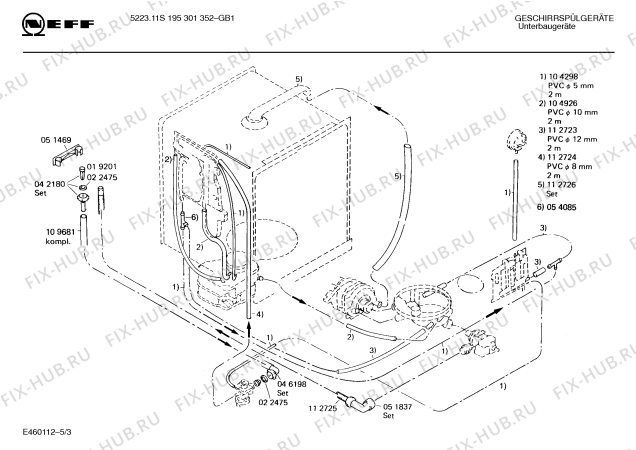 Взрыв-схема посудомоечной машины Neff 195301352 5223.11S - Схема узла 03