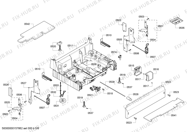 Взрыв-схема посудомоечной машины Bosch SHE43R52UC SilencePlus 48 dBA - Схема узла 05