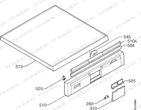 Взрыв-схема посудомоечной машины Zanussi ZP3796 - Схема узла Command panel 037