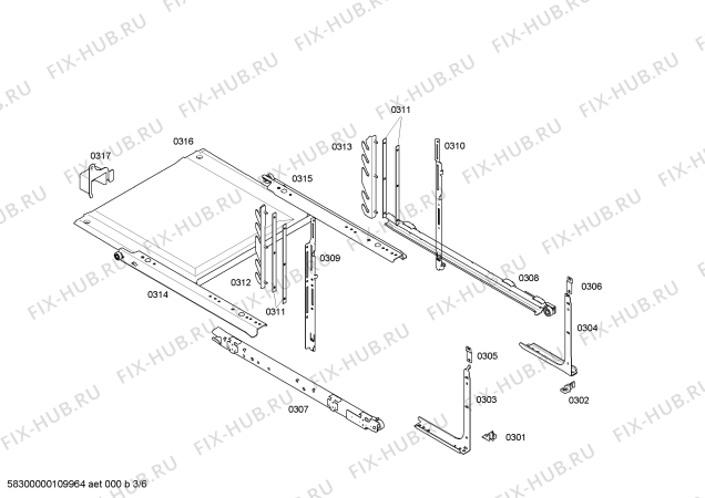 Взрыв-схема плиты (духовки) Bosch HBN424320E - Схема узла 03