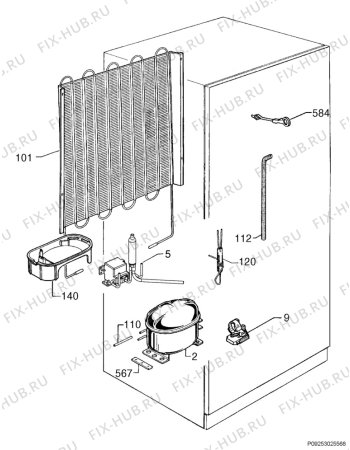 Взрыв-схема холодильника Electrolux IK2900LI - Схема узла Cooling system 017