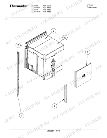 Схема №16 C271ZS Single Oven с изображением Плата для электропечи Bosch 00486259