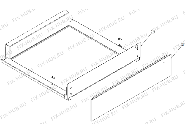 Взрыв-схема шкафа для подогрева посуды Asko ODW8128G (497322, HZWE140) - Схема узла 02