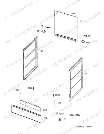 Взрыв-схема плиты (духовки) Electrolux EKG960108W - Схема узла Housing 001