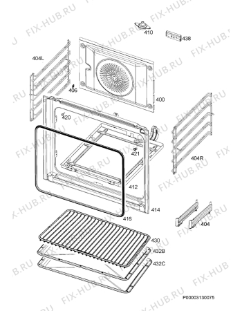 Взрыв-схема плиты (духовки) Aeg BEM455120M - Схема узла Oven