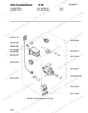 Взрыв-схема стиральной машины Aeg LAV538 W - Схема узла Electrical equipment 268