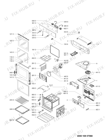 Схема №1 003.009.18 OV R00 SA OVEN IK с изображением Кнопка (ручка регулировки) Whirlpool 481010724628