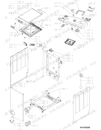Схема №1 WTLS7000 (F094775) с изображением Обшивка для стиралки Indesit C00446074