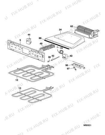 Взрыв-схема плиты (духовки) Faure CFC734N1 - Схема узла Electrical equipment