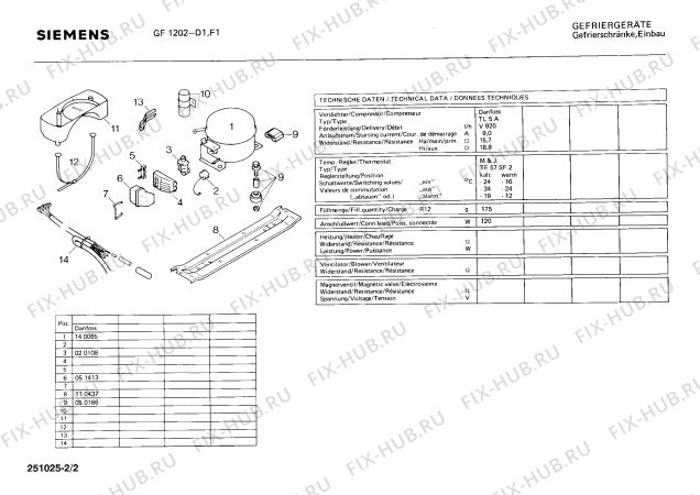 Взрыв-схема холодильника Siemens GF1202 - Схема узла 02