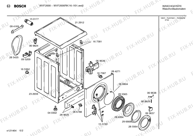 Схема №5 WVF2000RK BOSCH WVF2000 с изображением Часовой механизм для стиралки Bosch 00169218