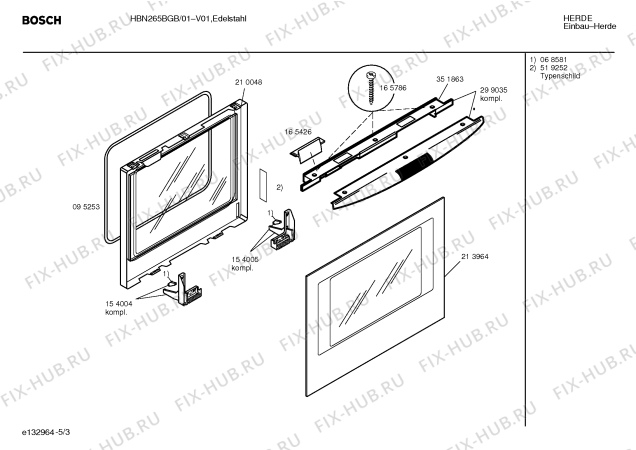 Схема №5 HBN265BGB с изображением Инструкция по эксплуатации для плиты (духовки) Bosch 00522869