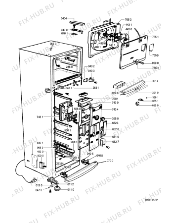 Взрыв-схема холодильника Whirlpool WBM 372 - Схема узла
