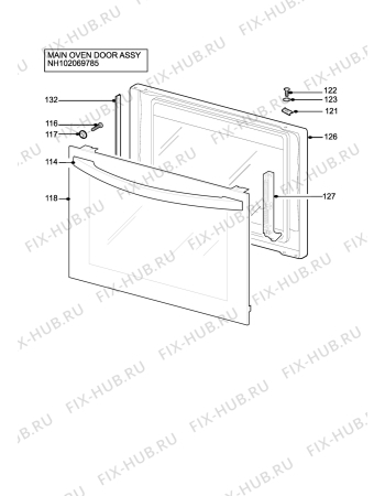 Взрыв-схема плиты (духовки) Zanussi ZOD890X - Схема узла H10 Main Oven Door (large)