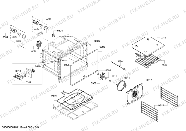 Схема №7 HBL5650UC с изображением Панель управления для плиты (духовки) Bosch 00684619
