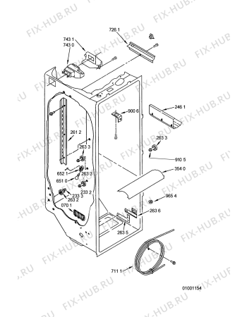 Схема №12 KGN 7070/IN с изображением Элемент корпуса для холодильника Whirlpool 481244069109