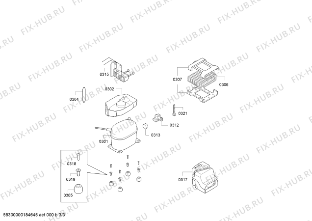Схема №3 RW404761 с изображением Стартовый узел для холодильника Bosch 00634771
