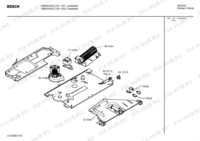 Схема №4 HBN6450CC с изображением Инструкция по эксплуатации для духового шкафа Bosch 00526856
