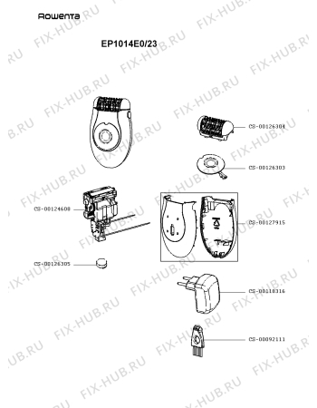 Схема №1 EP1014E0/23 с изображением Насадка для бритвы (эпилятора) Rowenta CS-00126304