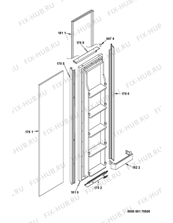 Взрыв-схема холодильника Whirlpool CFS810W (F092169) - Схема узла