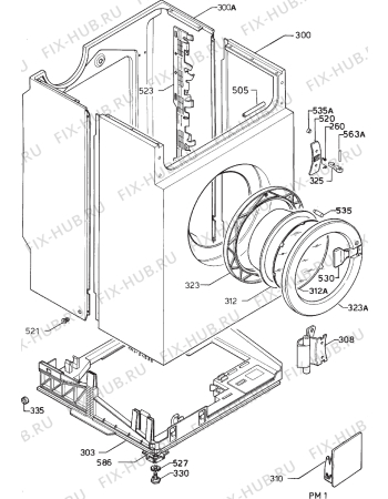 Взрыв-схема стиральной машины Zanussi WDJ1500 - Схема узла Cabinet + armatures