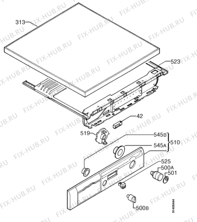 Взрыв-схема стиральной машины Zanussi FJS1197W - Схема узла Command panel 037