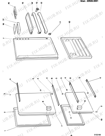 Взрыв-схема холодильника Whirlpool B2546VIK (F007053) - Схема узла