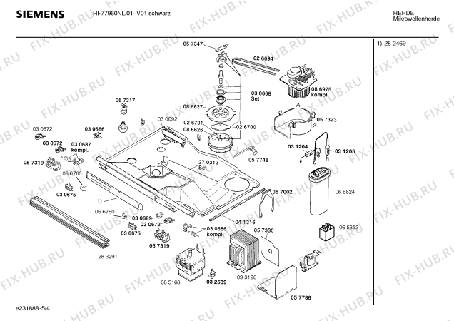 Схема №4 HF77920NL с изображением Краткая инструкция для микроволновой печи Siemens 00517306