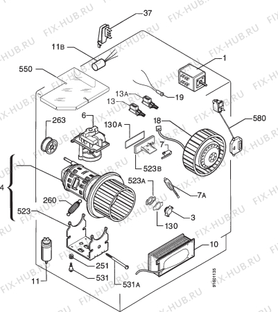 Взрыв-схема стиральной машины Hansa DRC120R - Схема узла Electrical equipment 268