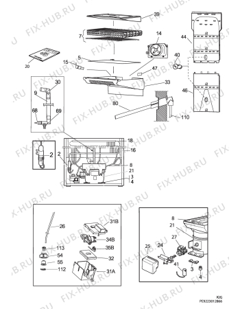 Взрыв-схема холодильника Electrolux EUFG29820X - Схема узла C10 Cold, users manual
