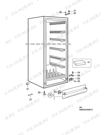 Взрыв-схема холодильника John Lewis JLFZW1806 - Схема узла C10 Cabinet