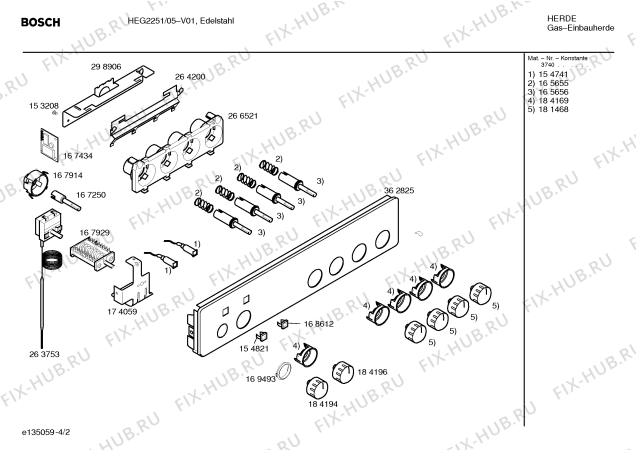 Взрыв-схема плиты (духовки) Bosch HEG2251 - Схема узла 02