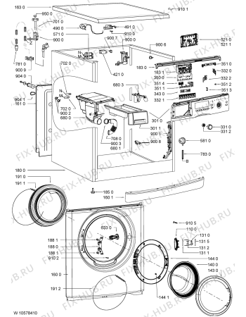Схема №2 AWOD 8245 с изображением Модуль (плата) для стиралки Whirlpool 481010654659
