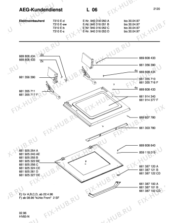 Взрыв-схема плиты (духовки) Aeg 7310E-S - Схема узла Section3