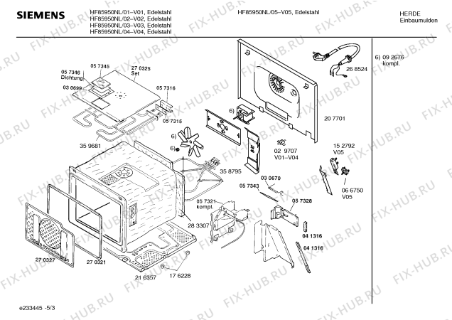 Взрыв-схема микроволновой печи Siemens HF85950NL - Схема узла 03