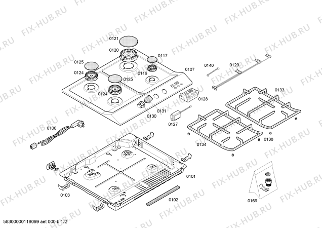 Схема №2 ER15357EU с изображением Варочная панель для электропечи Siemens 00476734