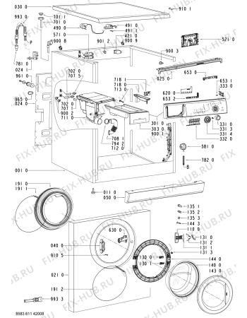 Схема №2 WAK 7304 с изображением Блок управления для стиралки Whirlpool 480111102601