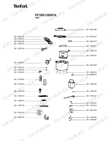 Схема №1 PF350138/87A с изображением Сенсорная панель для хлебопечи Tefal SS-986386