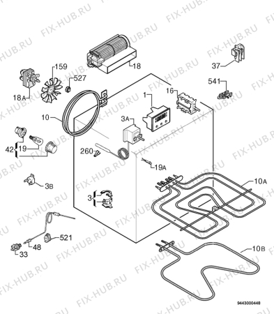 Взрыв-схема плиты (духовки) Ikea FOV9 - 601 562 20 - Схема узла Electrical equipment 268