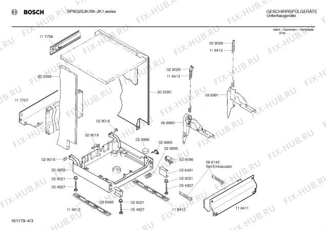 Взрыв-схема посудомоечной машины Bosch SPI6322JK - Схема узла 03