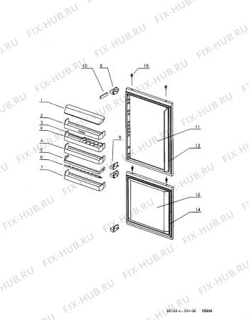 Взрыв-схема холодильника Electrolux IK27510LI - Схема узла Door 003