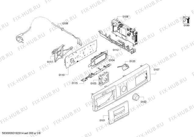 Схема №6 WT7YH709ES selfCleaning condenser с изображением Панель управления для сушилки Siemens 11015993