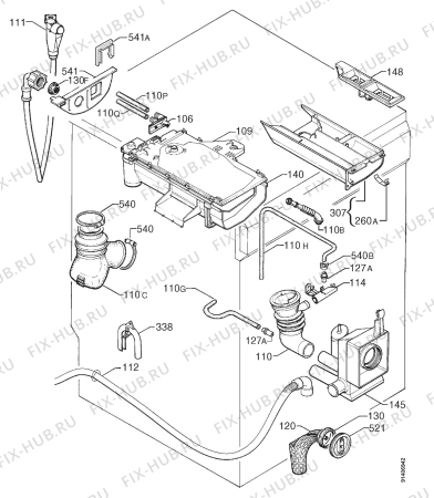 Взрыв-схема стиральной машины Zanker 1400 - Схема узла Hydraulic System 272